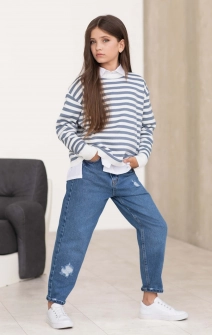 Джинси МОМ сині