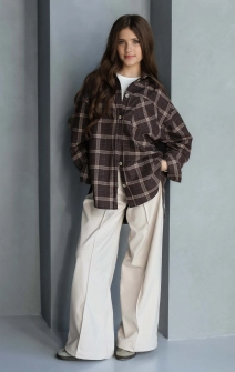 Брюки-палаццо класичні теплі бежеві