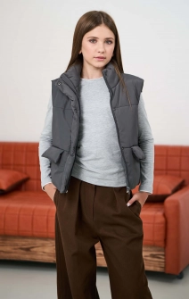 Лонгслив светло-серый с белым кантом