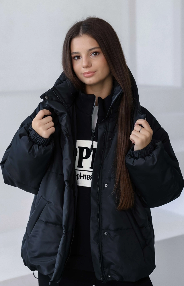 Куртка теплая черная