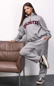 Джогеры утепленные серые