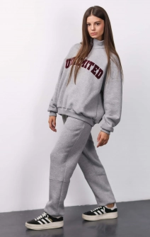 Джогеры утепленные серые