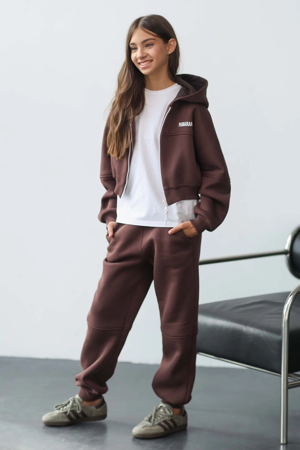 Джогеры утепленные шоколадные