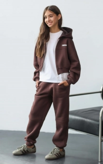 Джогеры утепленные шоколадные