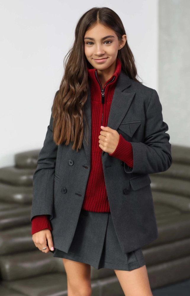 Спідниця-шорти темно-сіра фактурна