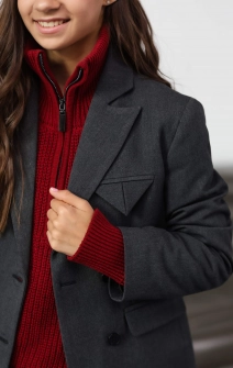 Жакет темно-сірий з фактурної тканини