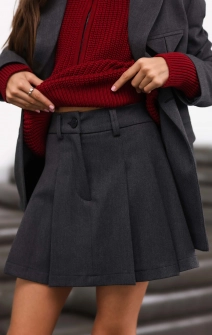 Спідниця-шорти темно-сіра фактурна