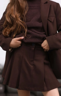 Спідниця-шорти шоколадна фактурна