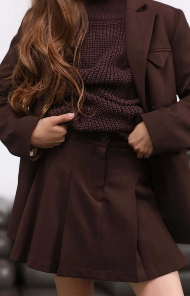 Спідниця-шорти шоколадна фактурна