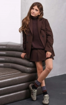 Спідниця-шорти шоколадна фактурна