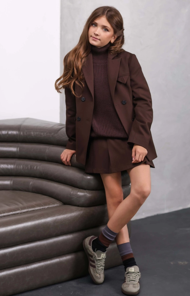 Спідниця-шорти шоколадна фактурна