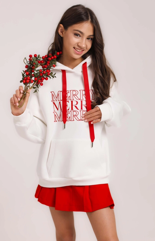 Худи теплое молочное Merry