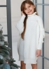 В'язана сукня з високим горлом молочна