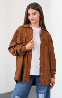 Сорочка замшева карамельна