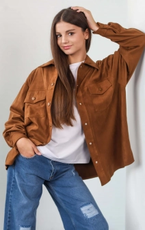 Сорочка замшева карамельна