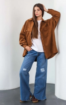 Сорочка замшева карамельна