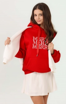 Худі тепле червоне Merry