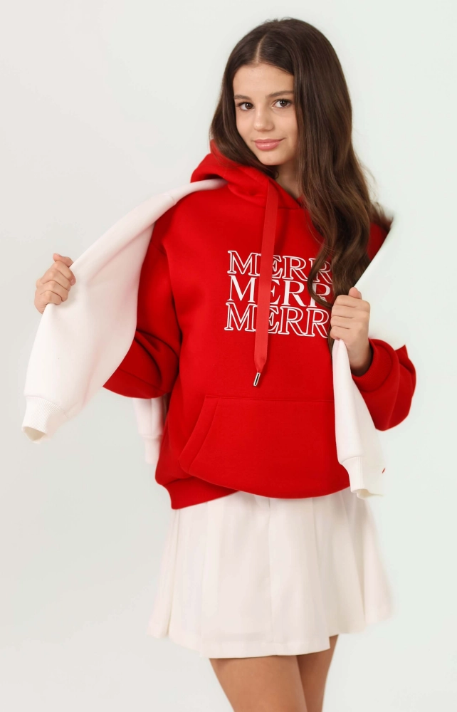 Худі тепле червоне Merry