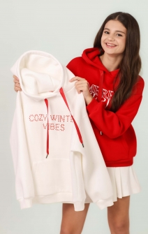 Худі тепле молочне Cozy Winter Vibes