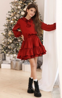 Міні-сукня шифонова червона