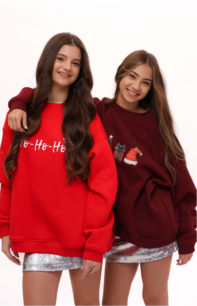 Світшот різдвяний червоний Ho-ho-ho