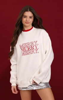 Світшот різдвяний молочний Merry