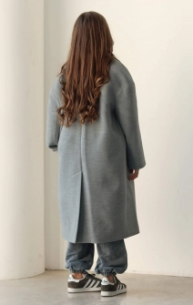 Пальто двобортне сіре