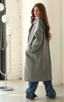 Пальто двобортне сіре