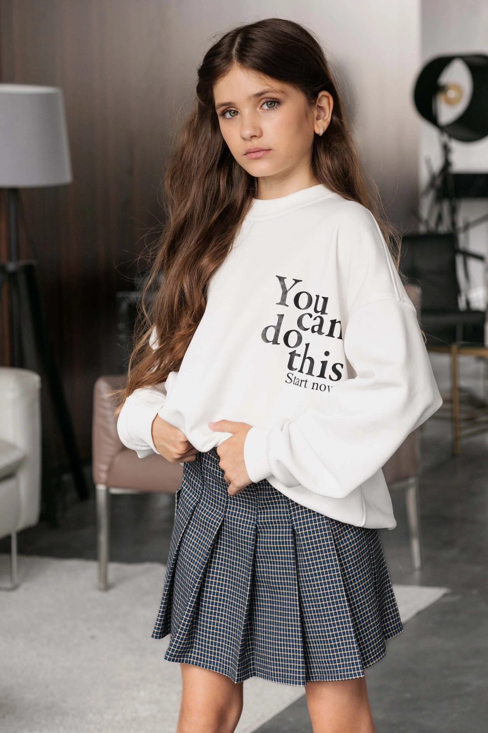 Спідниця в складку синя