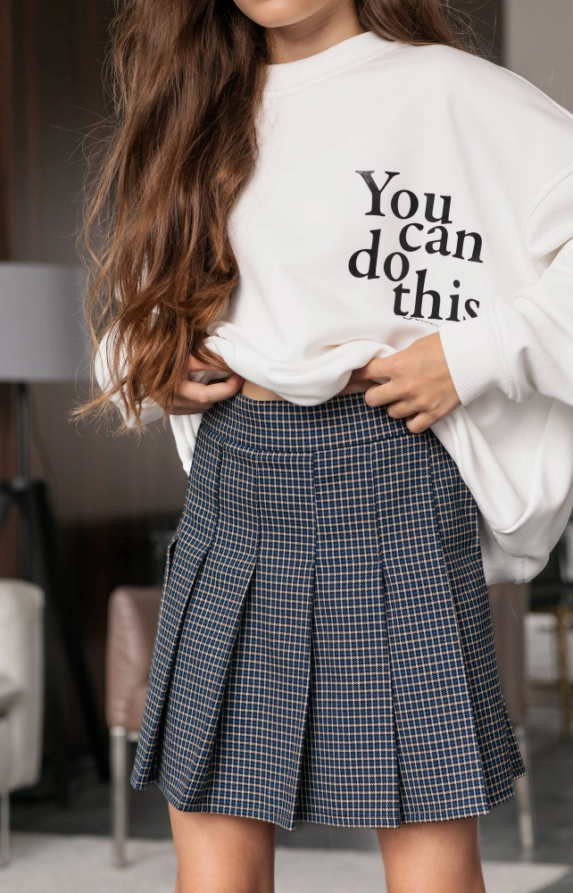 Спідниця в складку синя