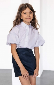 Біла блуза з рукавами-буфами