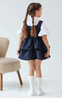 Сарафан шкільний з пишною спідницею темно синій