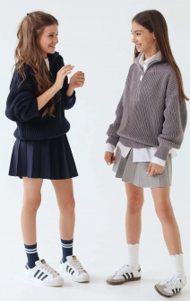 Светр вʼязаний на блискавці сірий