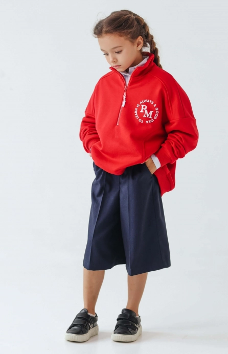 Світшот шкільний на блискавці червоний