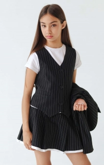 Жилет классический черный в полоску