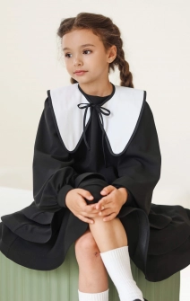 Зйомний комірець білий з контрастним кантом