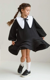 Зйомний комірець білий з контрастним кантом