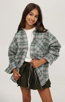 Спідниця-шорти у складку котонова темно-зелена