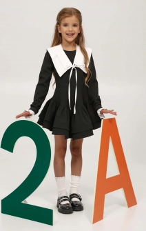 Шкільна сукня зі зйомними манжетами чорна
