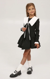 Шкільна сукня зі зйомними манжетами чорна