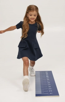 Міні-сукня шкільна трикотажна А-силует темно-синя