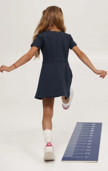 Міні-сукня шкільна трикотажна А-силует темно-синя