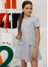 Мини-платье школьное трикотажное А-силуэт серое