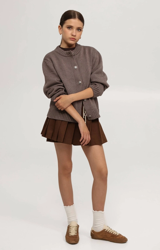 Кардиган вʼязаний на ґудзиках в кольорі капучино