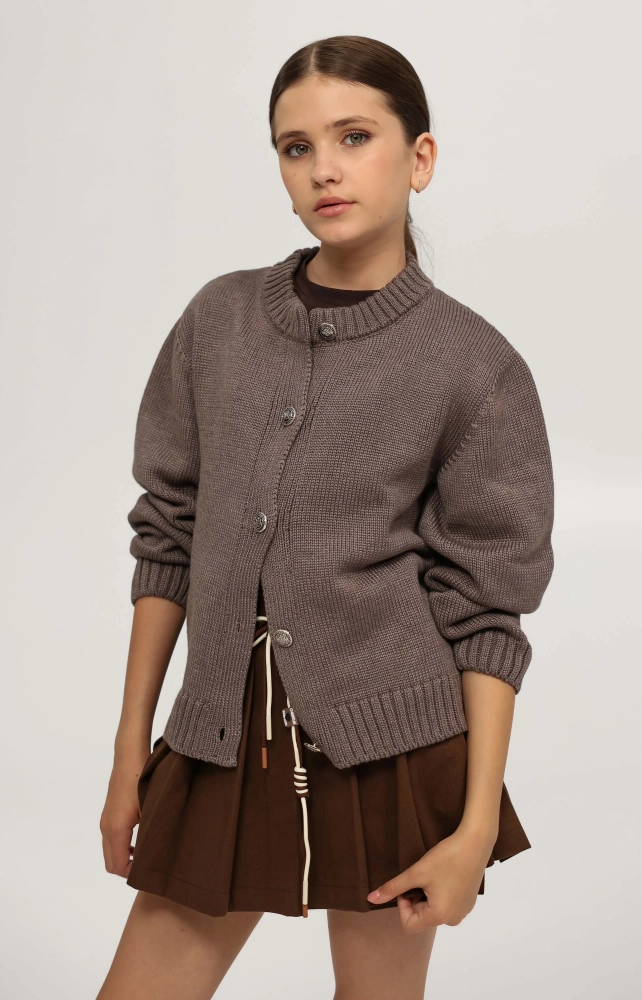 Кардиган вʼязаний на ґудзиках в кольорі капучино