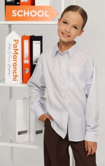Сорочка класична шкільна біла в клітинку