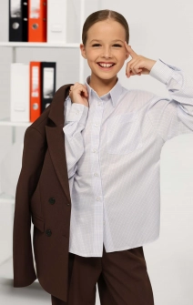 Сорочка класична шкільна біла в клітинку