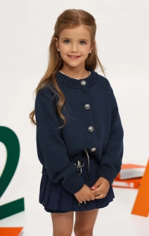 Кардиган вʼязаний на ґудзиках темно-синій