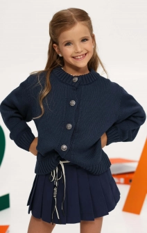 Кардиган вʼязаний на ґудзиках темно-синій