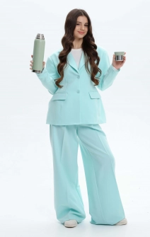 Брюки-палаццо классические бирюзовые